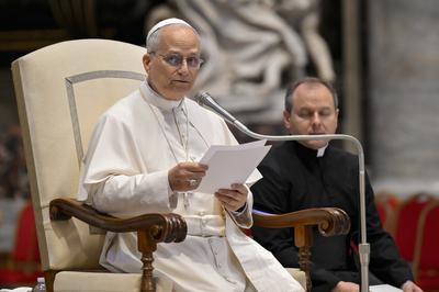 ITALY-VATICAN POPEPOPE LEO XIV RECEIVES IN PRIVATE AUDIENCE DIGITAL INFLUENCERS AND MISSIONAIRES IN PRIVATE AUDIENCE 29-07-2025-stock-photo