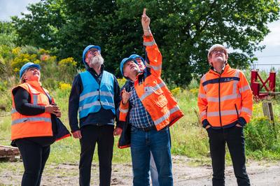29.07.2025, Rader Hochbr?cke, A7, Wirtschafts-, Verkehrs- und Tourismusminister Claus Ruhe Madsen besucht die Baustelle-stock-foto