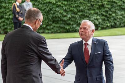 K?nig des Haschemitischen K?nigreichs Jordanien zu Besuch im Bundeskanzleramt in Berlin-stock-photo