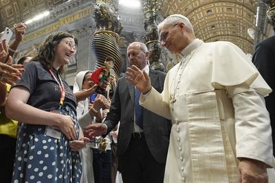 ITALY-VATICAN POPEPOPE LEO XIV RECEIVES IN PRIVATE AUDIENCE DIGITAL INFLUENCERS AND MISSIONAIRES IN PRIVATE AUDIENCE 29-07-2025-stock-photo