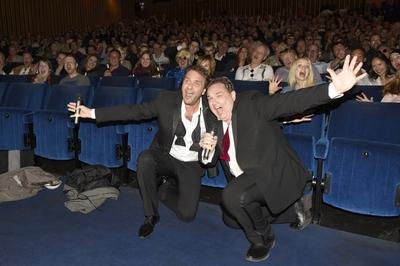 Peter R?tten und Oliver Kalkofe bei der Premiere von SchleFaZ Musik Musik Da wackelt die Penne i-stock-photo
