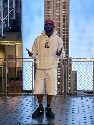 Odumodublvck visited empire state building to celebrate new single ?pity this boy? ft. Victony.-stock-photo