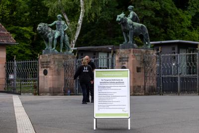 Tiergarten N?rnberg bleibt geschlossen ? Demonstration wegen m?glicher Pavian-T?tung, N?rnberg, 29.07.2025-stock-foto