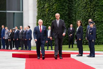 Bundeskanzler, Friedrich Merz, K?nig, Jordanien, Abdullah II. bin al-Hussein-stock-photo