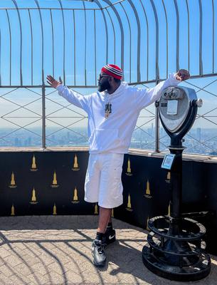 Odumodublvck visited empire state building to celebrate new single ?pity this boy? ft. Victony.-stock-photo