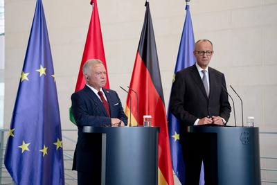 Bundeskanzler, Friedrich Merz, K?nig, Jordanien, Abdullah II. bin al-Hussein-stock-photo