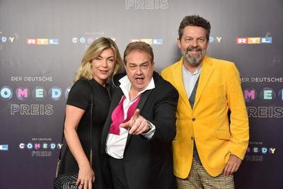Connie Frielinghaus, Oliver Kalkofe und Kai Blasberg , l-r, kommt am 02.10.2019 in K?ln zur Verleihung des 20. Deutsche-stock-foto