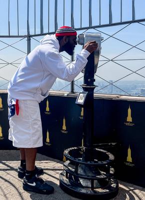 Odumodublvck visited empire state building to celebrate new single ?pity this boy? ft. Victony.-stock-photo
