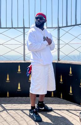 Odumodublvck visited empire state building to celebrate new single ?pity this boy? ft. Victony.-stock-photo