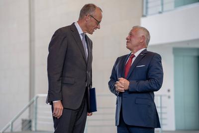Bundeskanzler, Friedrich Merz, K?nig, Jordanien, Abdullah II. bin al-Hussein-stock-photo