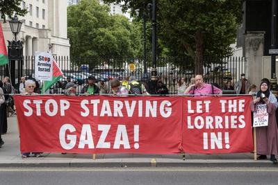 Gaza Hunger Crisis Protest Whitehall-stock-foto