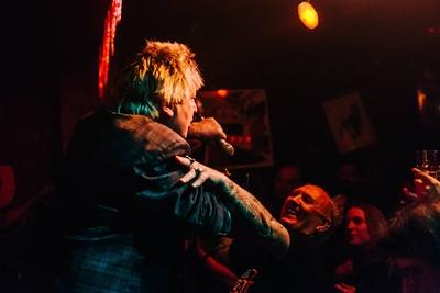 The Bollock Brothers im Wild at Heart Die legend?re britische Punkband The Bollock Brothers spielte-stock-foto