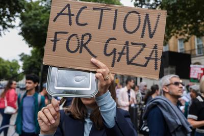 Gaza Hunger Crisis Protest Whitehall-stock-foto