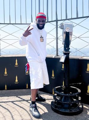 Odumodublvck visited empire state building to celebrate new single ?pity this boy? ft. Victony.-stock-photo