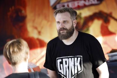 Gronkh auf der weltgr??ten Computerspielmesse Gamescom 2019 im Congress Centrum Nord der KoelnMesse-stock-foto