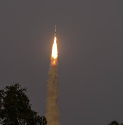 Rocket Launch :GSLV Mk II (F16) ? Geosynchronous Satellite Launch Vehicle-stock-foto