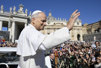 ITALY - POPE LEO XIV  DURING HIS WEEKLY GENERAL AUDIENCE AT  ST PETER'S SQUARE IN THE VATICAN - 2025/7/30-stock-foto