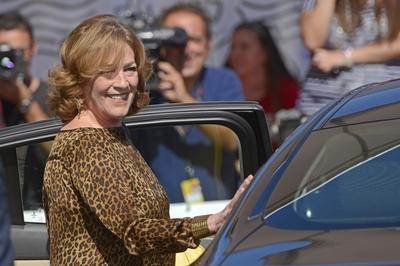 Carmen Maura bei der Abfahrt am Hotel Maria Cristina zum 63 Internationalen Filmfestival San Sebast-stock-foto