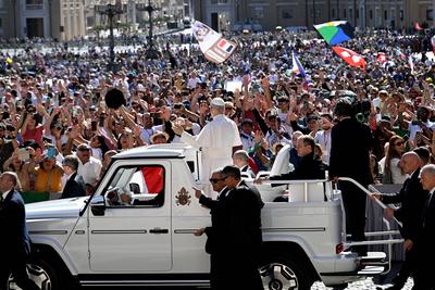 ITALY - POPE LEO XIV  DURING HIS WEEKLY GENERAL AUDIENCE AT  ST PETER'S SQUARE IN THE VATICAN - 2025/7/30-stock-foto