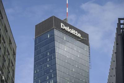 Deloitte Hochhaus, al. Jana Pawla II, Warschau, Woiwodschaft Masowien, Polen *** Deloitte high-rise building, al Jana Pa-stock-foto