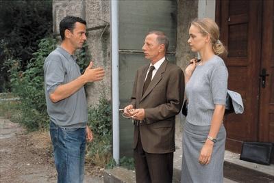 TOTER MANN D 2001 Christian Petzold Szenenbesprechung mit Regisseur CHRISTIAN PETZOLD MICHAEL G-stock-foto