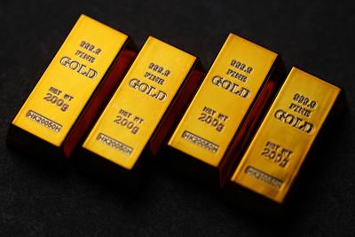 Goldbarren-stock-foto