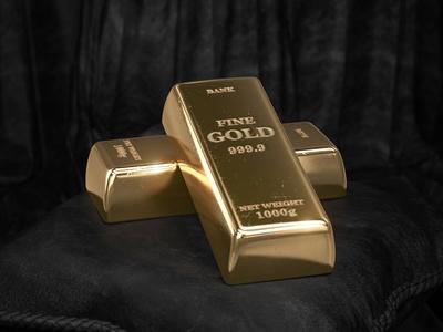 Golden bars or ingots on black velvet pillow background. Golden bars or ingots on black velvet pillow background. 3d ill-stock-foto