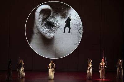 OPER - Szene am 27.03.2023 während der Fotoprobe zur Oper - Tannhäuser von Richard Wagner - im Großes Festspielhaus, Sal-stock-foto