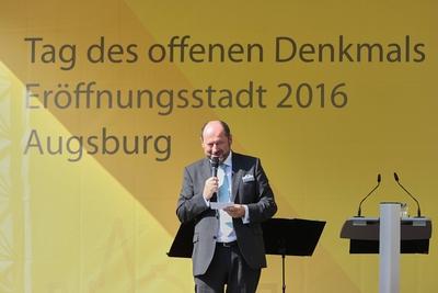 Dr. Wolfgang Illert (Vorstand Deutsche Stiftung Denkmalschutz), Rede, Tag des offenen Denkmals, bundesweite Er?ffnung,-stock-foto