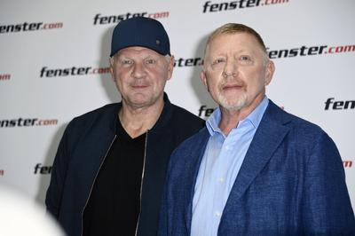 Stefan Effenberg, Boris Becker-stock-foto