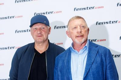 Pressekonferenz - Boris Becker Fenster.com Kampagne-stock-foto