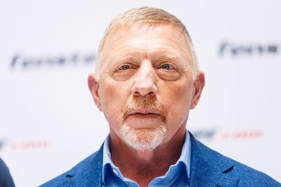 Pressekonferenz - Boris Becker Fenster.com Kampagne-stock-foto