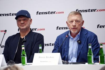 Stefan Effenberg, Boris Becker-stock-foto