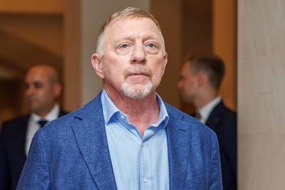 Pressetermin mit Boris Becker und Stefan Effenberg-stock-foto