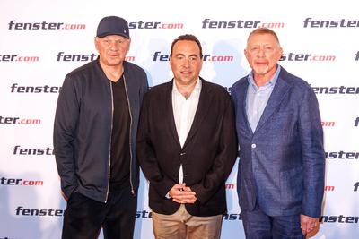 Pressekonferenz - Boris Becker Fenster.com Kampagne-stock-foto