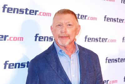 Pressekonferenz - Boris Becker Fenster.com Kampagne-stock-foto