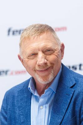 Pressekonferenz - Boris Becker Fenster.com Kampagne-stock-foto