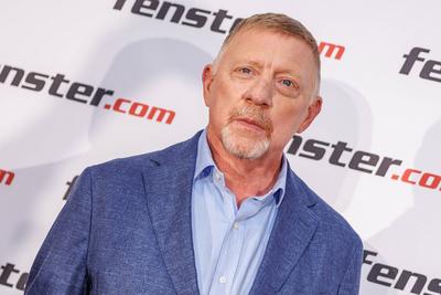 Pressetermin mit Boris Becker und Stefan Effenberg-stock-foto