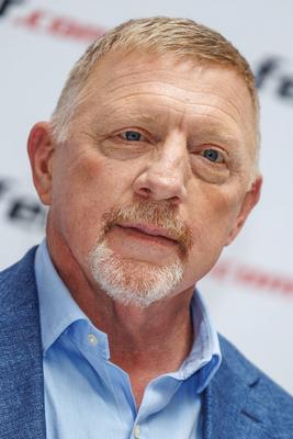 Pressetermin mit Boris Becker und Stefan Effenberg-stock-foto
