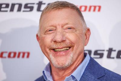 Pressetermin mit Boris Becker und Stefan Effenberg-stock-foto