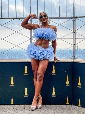 Wwe superstar jade cargill visits empire state building ahead of summerslam showdown-stock-foto