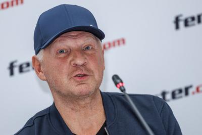 Pressetermin mit Boris Becker und Stefan Effenberg-stock-foto