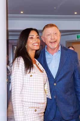 Pressekonferenz - Boris Becker Fenster.com Kampagne-stock-foto