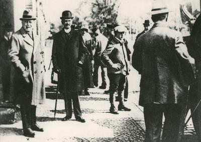 German writer and politician Matthias Erzberger (left), minister of Finance killed on August 1921, Germany 1920s PUBLICA-stock-foto