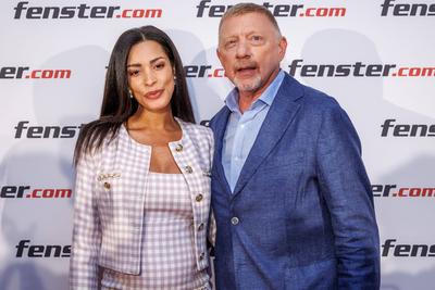 Pressetermin mit Boris Becker und Stefan Effenberg-stock-foto