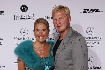 Stefan Effenberg mit Ehefrau Claudia - Ankunft Mercedes-Benz Fashion Week Berlin Spring/Summer 2013 zur Show GUIDO MARI-stock-photo