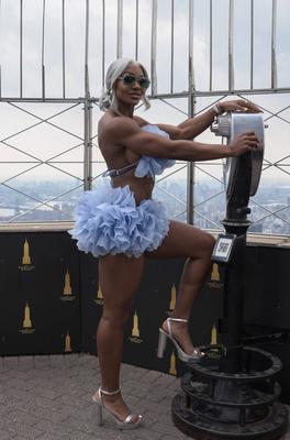 Wwe superstar jade cargill visits empire state building ahead of summerslam showdown-stock-foto