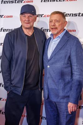 Pressetermin mit Boris Becker und Stefan Effenberg-stock-foto