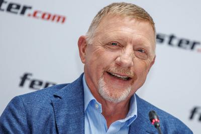 Pressetermin mit Boris Becker und Stefan Effenberg-stock-foto