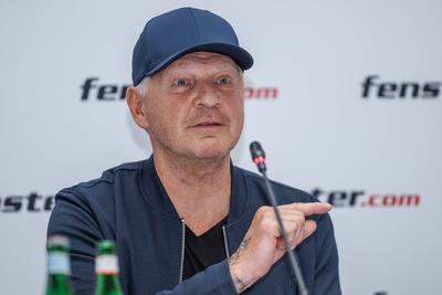 Pressetermin mit Boris Becker und Stefan Effenberg-stock-foto
